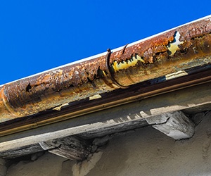 Old gutters that need replacing.