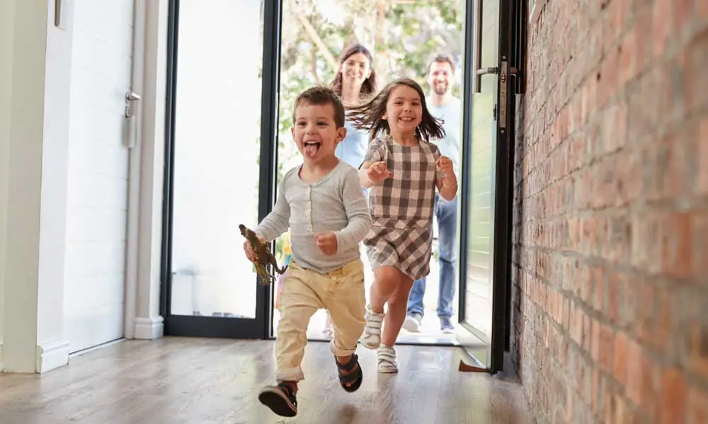 happy family enjoying time at home