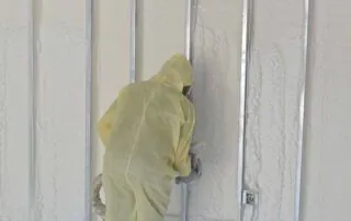 Spray foam insulation on metal-stud wall, pool house addition, Little Rock, AR